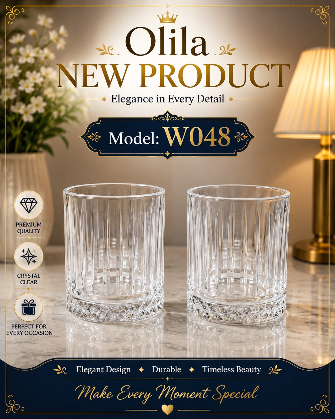 W048 Drinking water Glass 